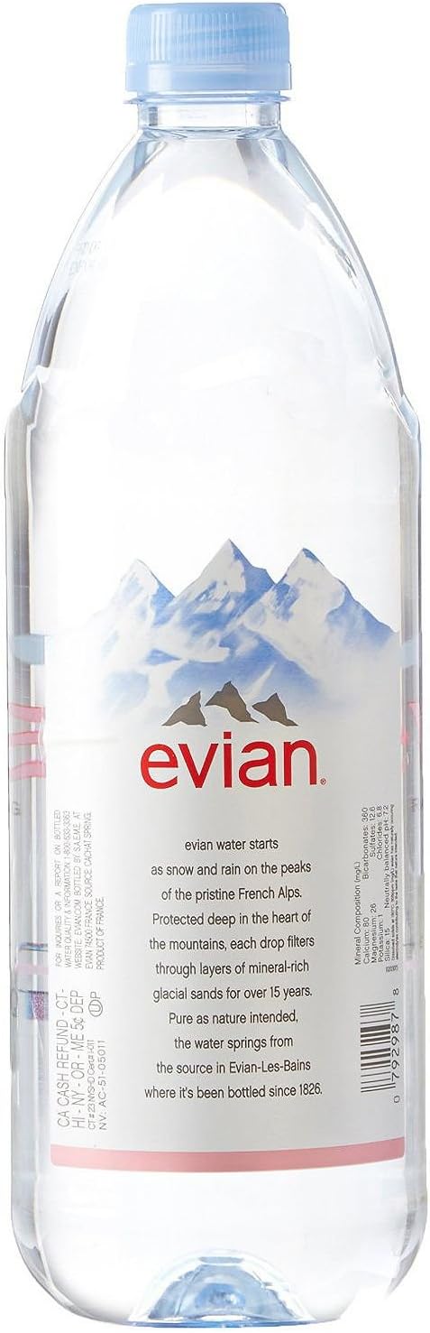Product of Evian Natural Spring Water (1 L, 12 pk.) - [Bulk Savings]