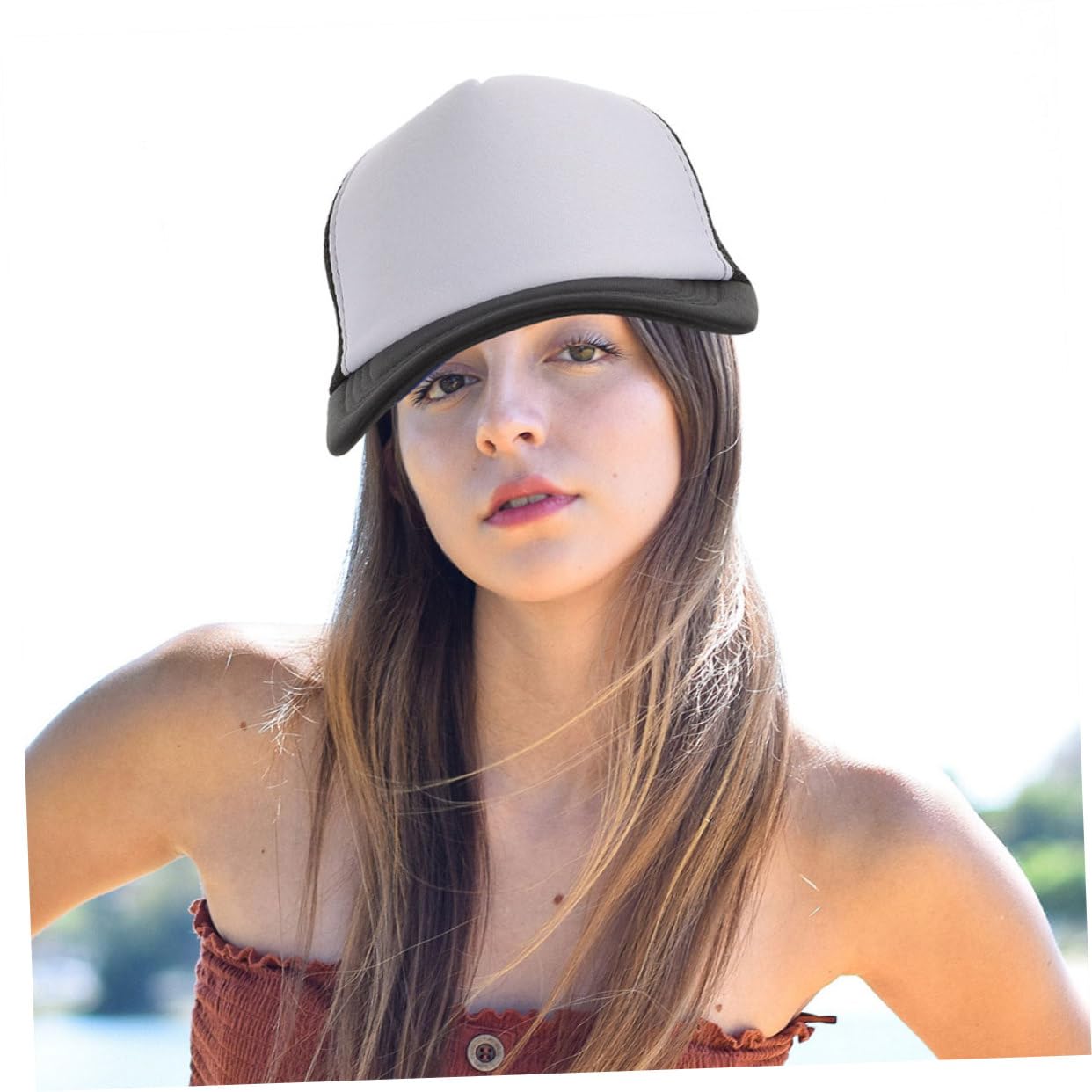 UPKOCH Cappello da Baseball a Rete per Sublimazione Nero, 6 Pezzi
