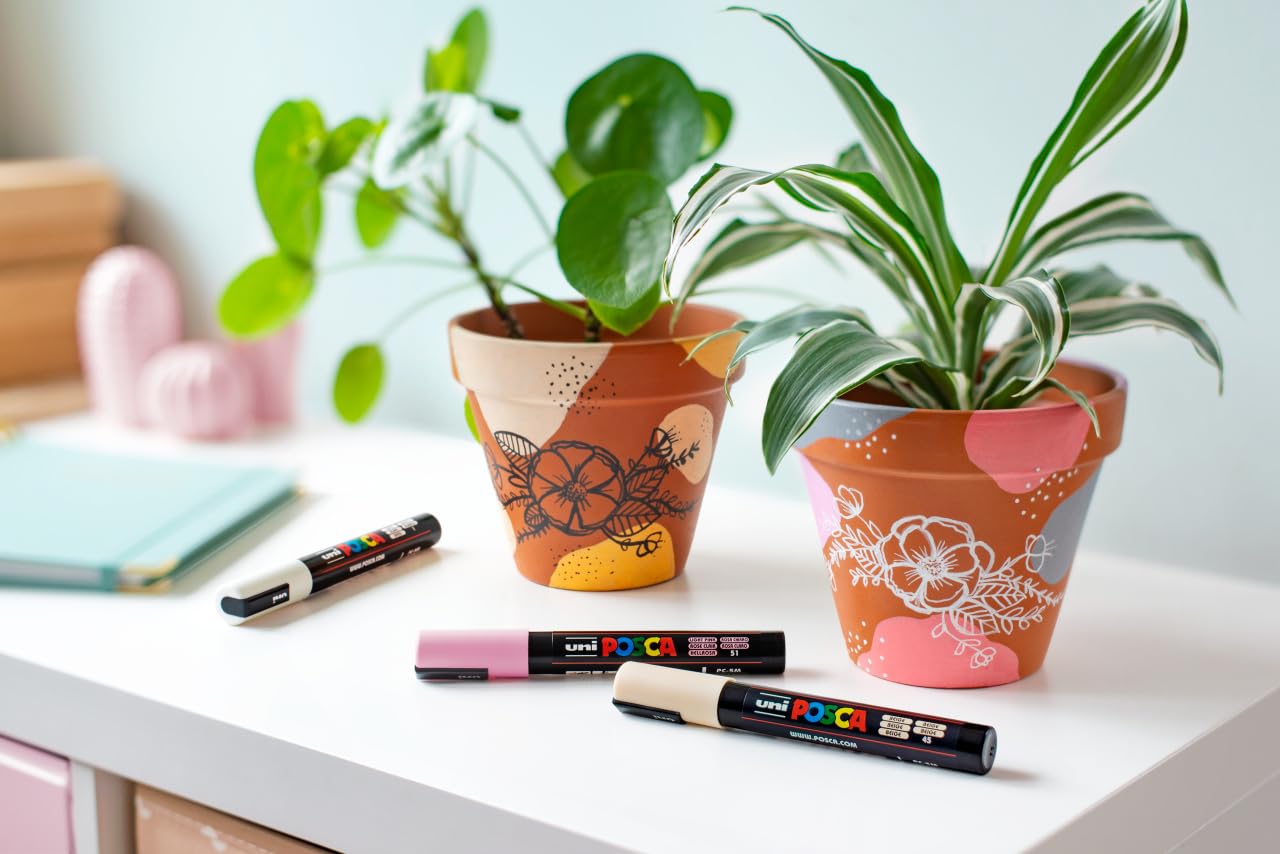 Faber-Castell uni-ball 186829 - Zestaw markerów POSCA, 20 sztuk, w tym instrukcja do 3 projektów DIY