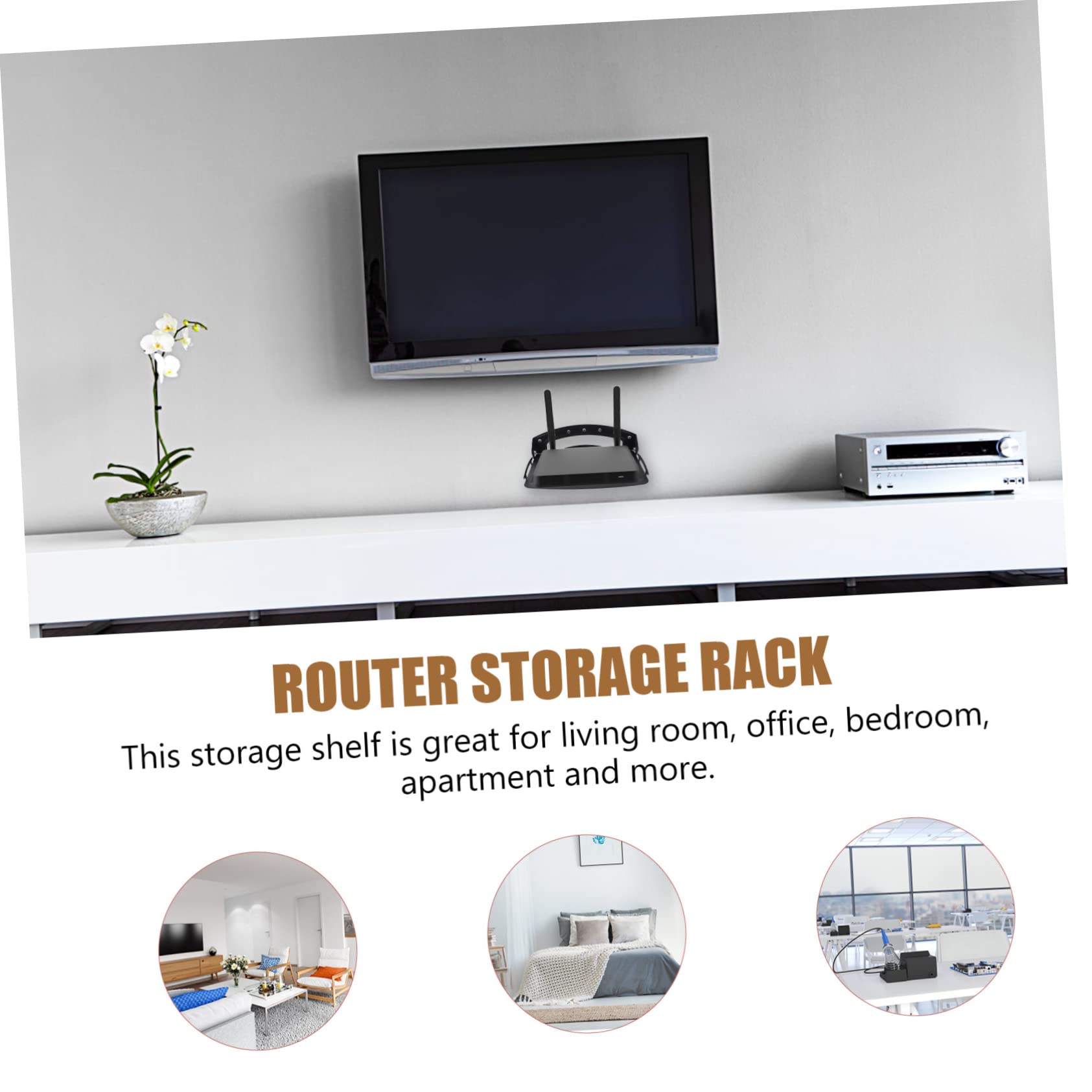 Alipis Support de Routeur Mural Pliable en Acier Laminé à Froid Noir | Étagère Flottante, Résistance à L’usure, Rangement pour Appartement et Chambre