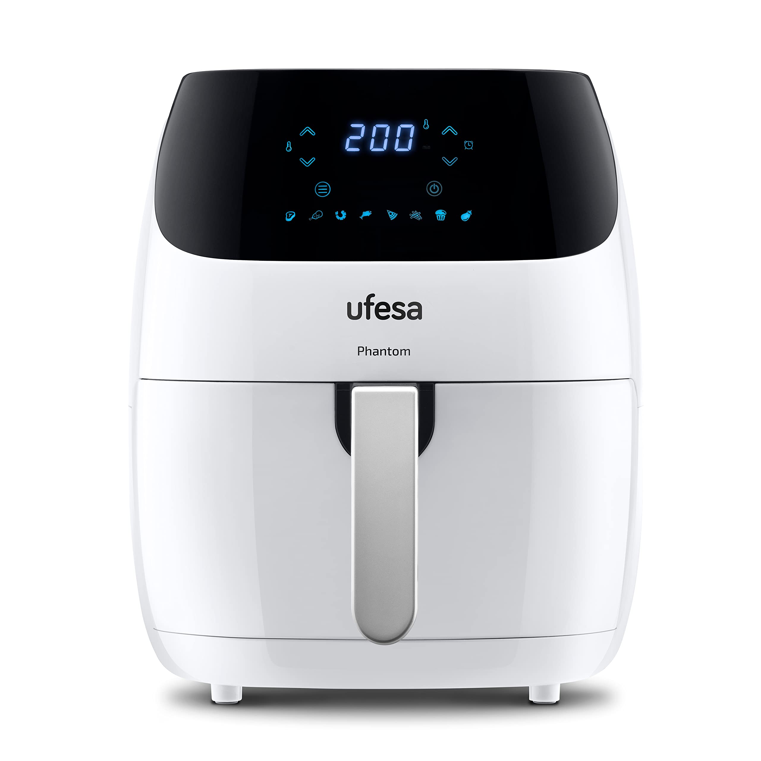 Ufesa AF5100 White Phantom Friteuse Heißluftfritteuse Weiß mit WLAN, 5 L, Digitale Touch-Steuerung, 8 Programme, 1500 W, APP mit Rezept, Temperatur und Zeit einstellbar, Amazon-Exklusiv
