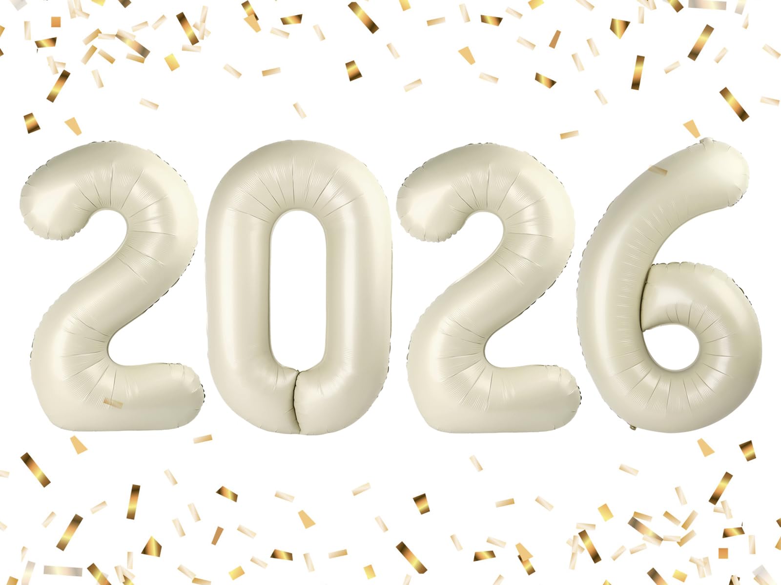 Number Balloons 2026 Balloon Cream for 2026 Party Decorations, 40 inch