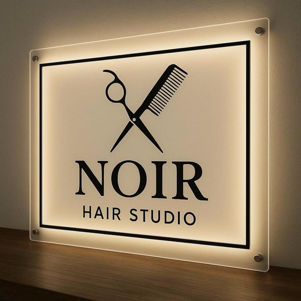 Individuelles Neon-Logo-Schild für Unternehmen Personalisiertes Acryl-Hintergrundbeleuchtungsschild Metall-Schwebelogo für Laden, Beauty-Salon, Nagel- und Haarstudio Wanddekoration