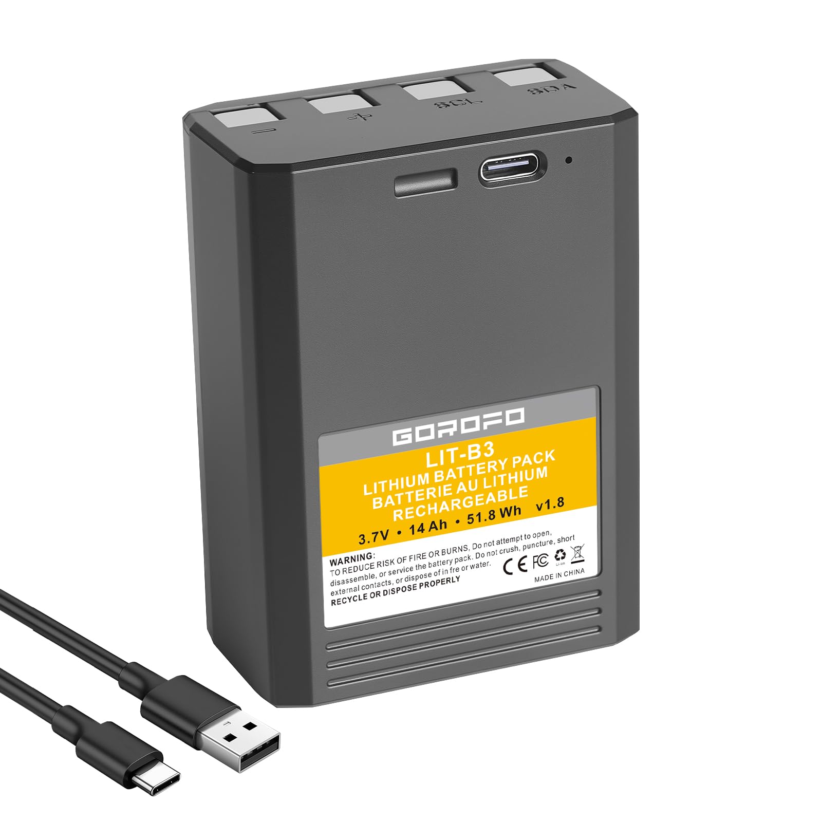 GOROFO Vosker V300 VKX Security Cameras, Rechargeable Lithium Battery with Fast Charge, Weather-Resistant Power Supply