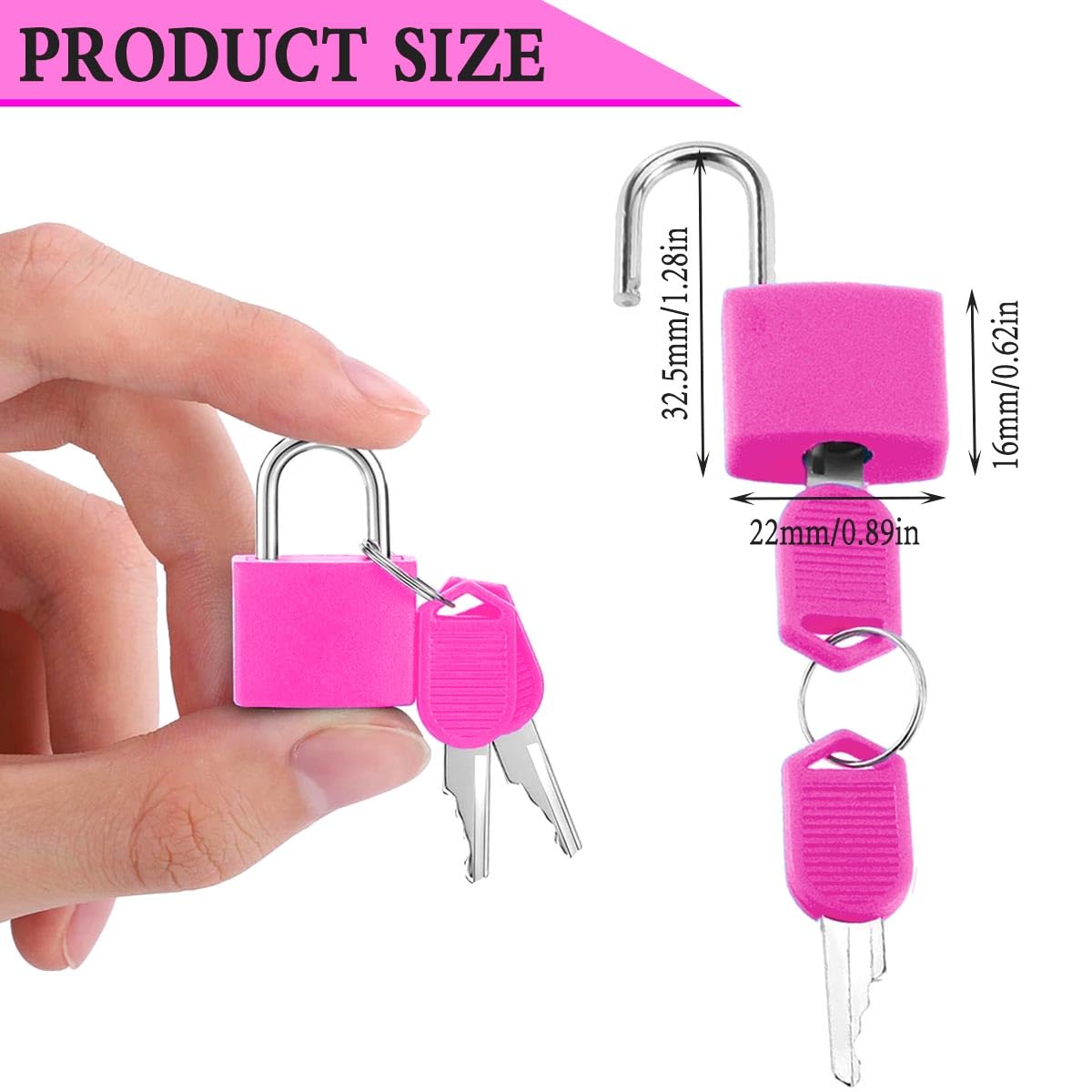 2 Pcs Small Locks with Keys,Multicolor Mini Key Locks, Plastic