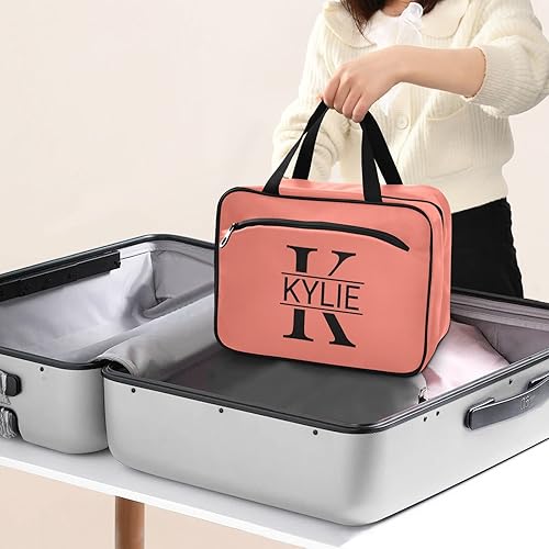 Miniatura 134 de Sinestour Neceser personalizado para mujeres y hombres, organizador de maquillaje de viaje con gancho para colgar, bolsas de cosméticos, bolsa