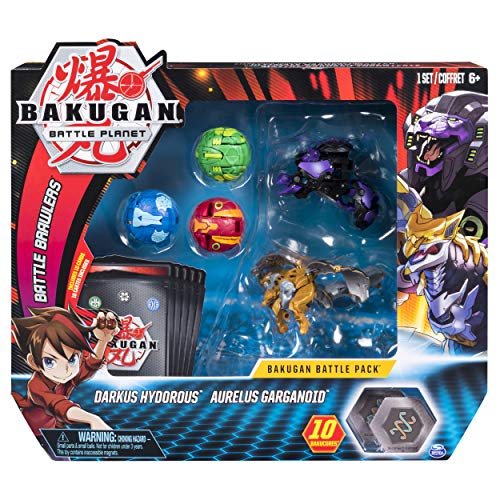 Bakugan, Battle Pack 5-Pack, Darkus Hydorous and Aurelus Gargarnoid, Collectible Cards and Figures