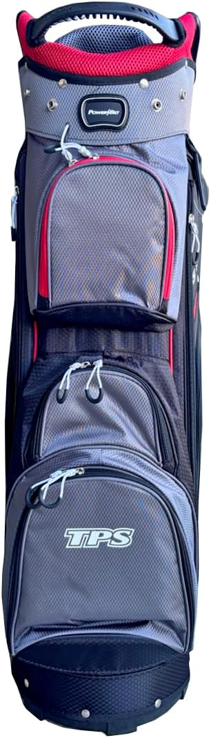 PowerBilt Golf TPS 7000 14-Way Top Lightweight Full-Sized Cart Bag, Blk/Charcoal