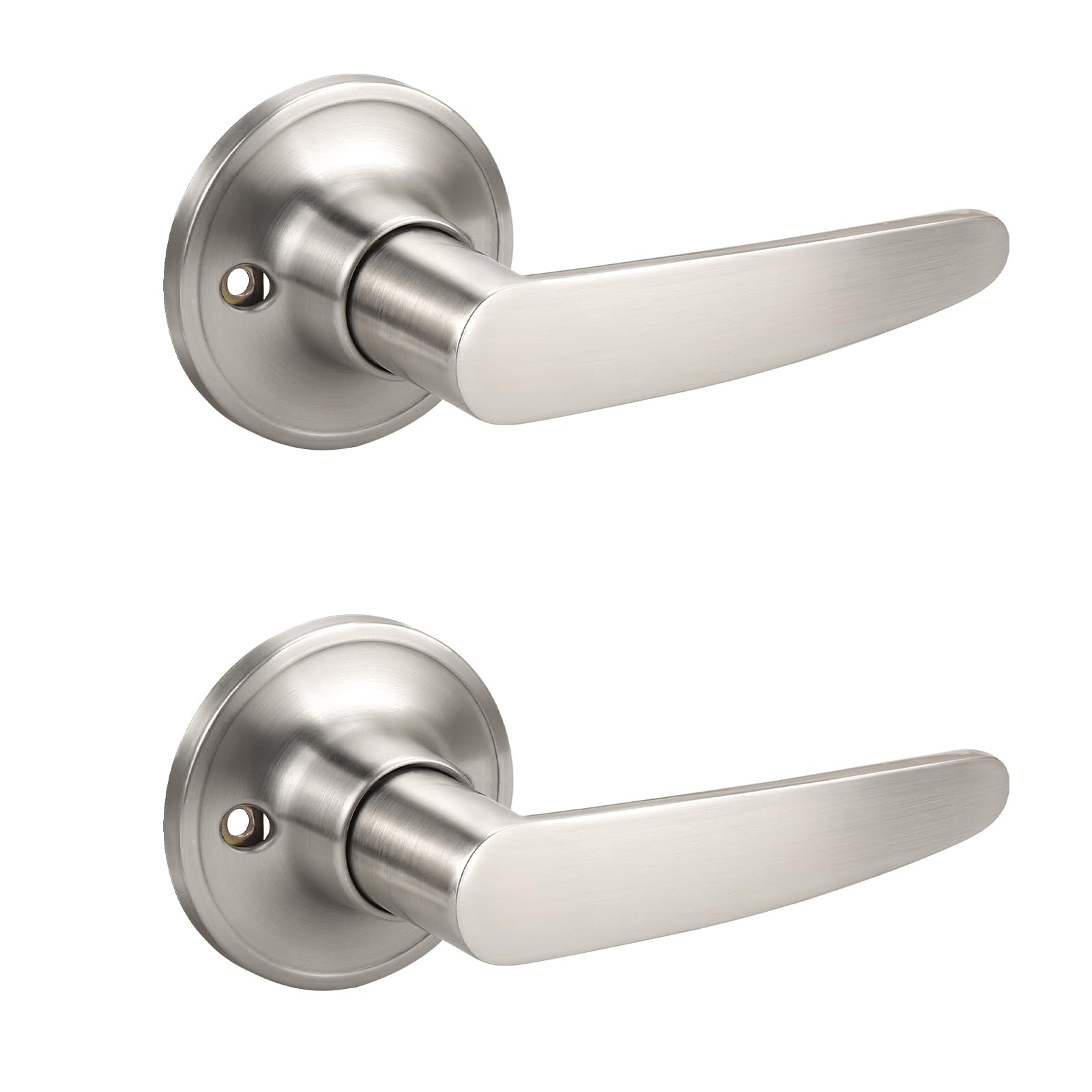 Satin Nickel Door Handles with Lock - Privacy & Security -28