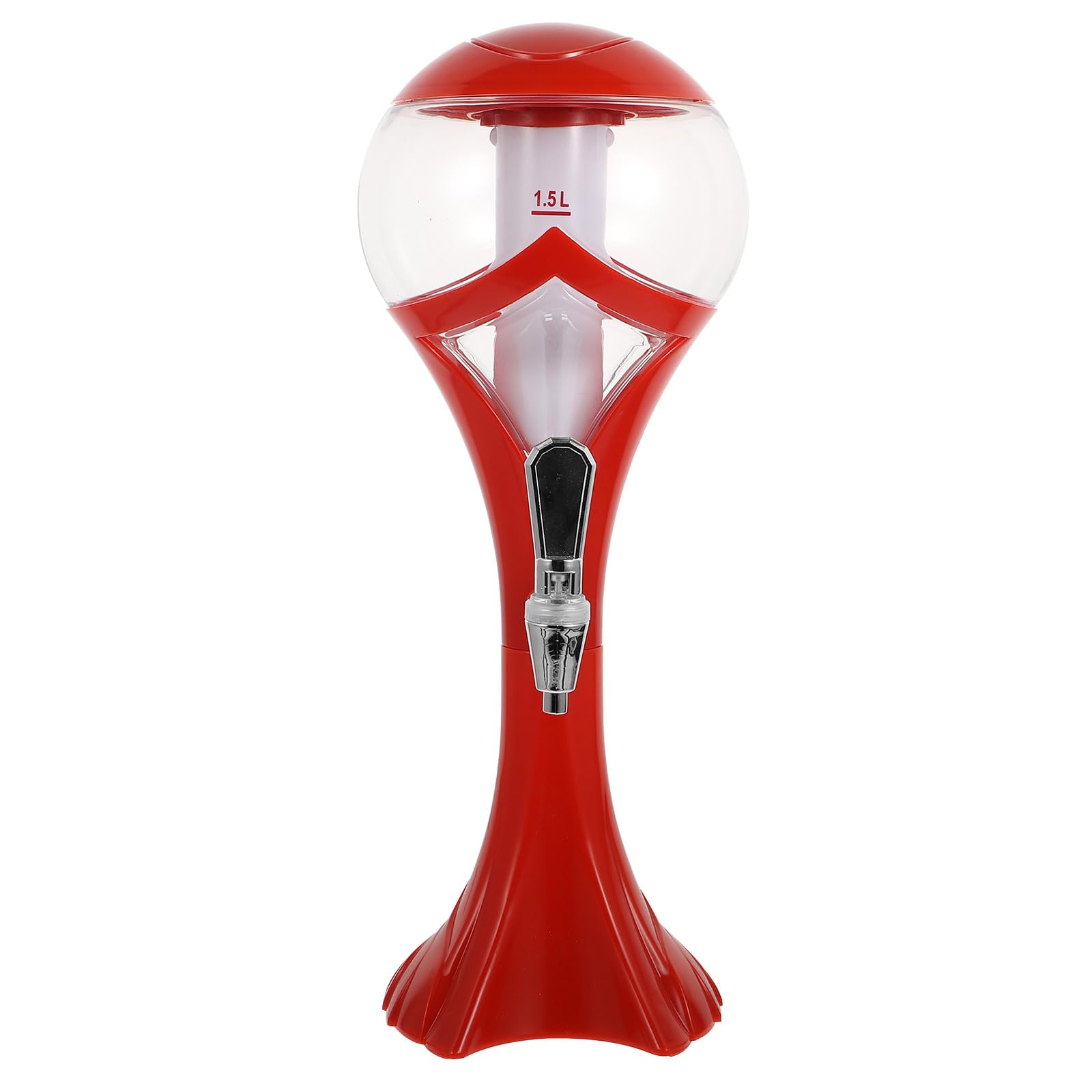 TOYANDONA Dispensador de Bebidas Carámbano Luminoso 15L Rojo Dispensador de Cerveza y Jugo para Fiestas Contenedor Práctico a Prueba de Fugas Adecuado para Hogar Bar y Exteriores