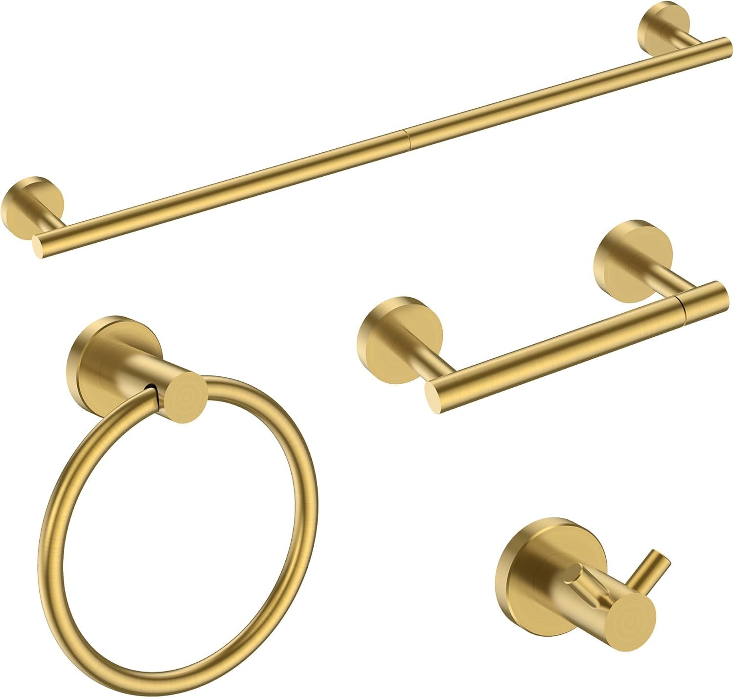 FORIOUS Bathroom Accessories, 4-Piece Bathroom Hardware Set - 24" Towel Bar — Amazon image 23
