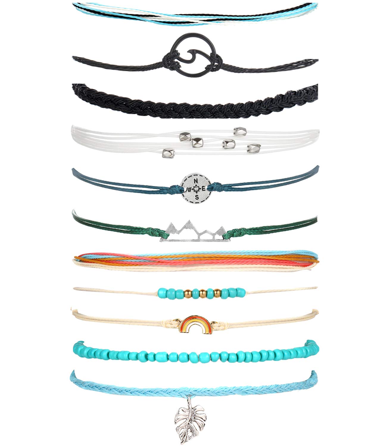 Long tiantian Cute String Bracelets for Women Trendy Summer Stuff Boho Friendship Bracelets Waterproof 4ocean Bracelets Outfits Adjustable Wave Surfer Beach Bracelets Stocking Stuffers