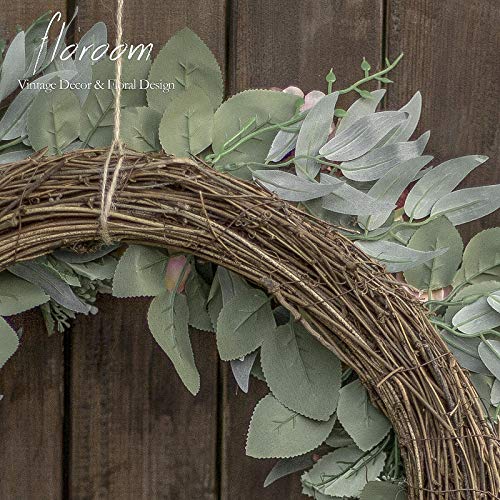 Floroom Floral Wreath, Door Wreath, 20'' Artificial Blush Rose Pink Hydrangea Wreath For Front Door, Front Door Decorations Wall Decor #TOP4