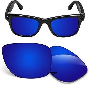 1.5MM Replacement Lenses Compatible With Ray-Ban Meta Wayfarer RW4008 53mm Smart Sunglasses