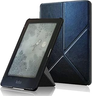 Slim Case for Kobo Clara HD eReader (2018 Released,Model N249) - Premium Leather Origami Stand Protective Cover Auto Wake/Sleep for Kobo Clara HD 6" N249 Multi-Viewing Angles Case (Black)