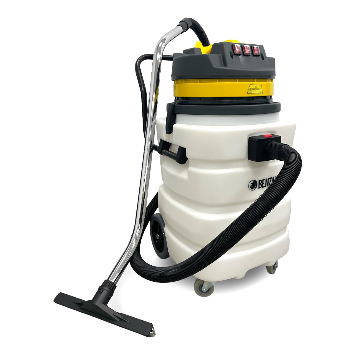 BENZA Aspirador Industrial Húmedo y Seco BZ3/90P, 3600 W, Depósito de 90 l, Presión de Succión 2000 mm H₂O