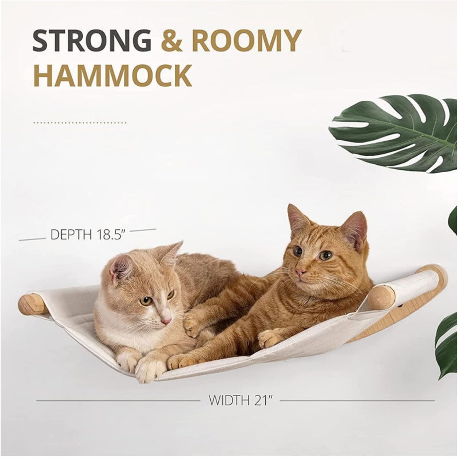 Cat Hammock Wall Mounted Cat Shelf with Steps - Pet Wall Shelves and Perches for Sleeping, Playing, Climbing Furniture for Large Cats or Kitty Bed (4 Flat Steps)