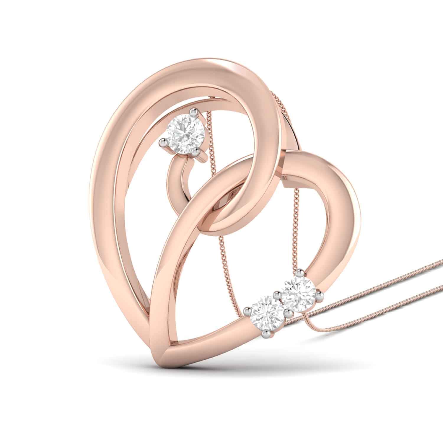 The Calliah Heart 18k (750) Yellow Gold and Diamond Pendant-image-42
