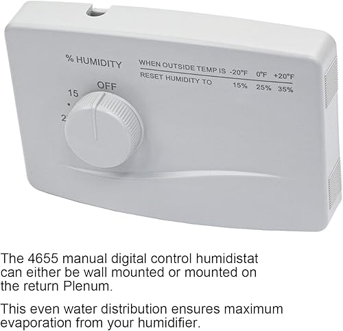 Miniatura 4 de 4655 Humidistato manual para humidificador Aprilaire para todo el hogar, humidificador manual de horno de ahorro de agua, humidificador de gran