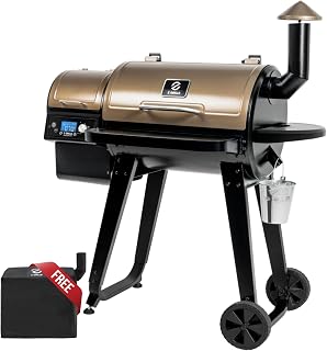 Z Grills ZPG-450A2 Pellet Grill & Smoker: 459 Sq In Area, PID V3.0 Controller, Foldable Shelves, Meat Probe, Bronze