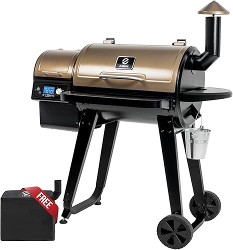 Z GRILLS ZPG-450A2 Parrilla de pellets de madera y ahumador, controlador PID V3.0, 459 pies cuadrados en área de cocina, estante plegable, sonda de
