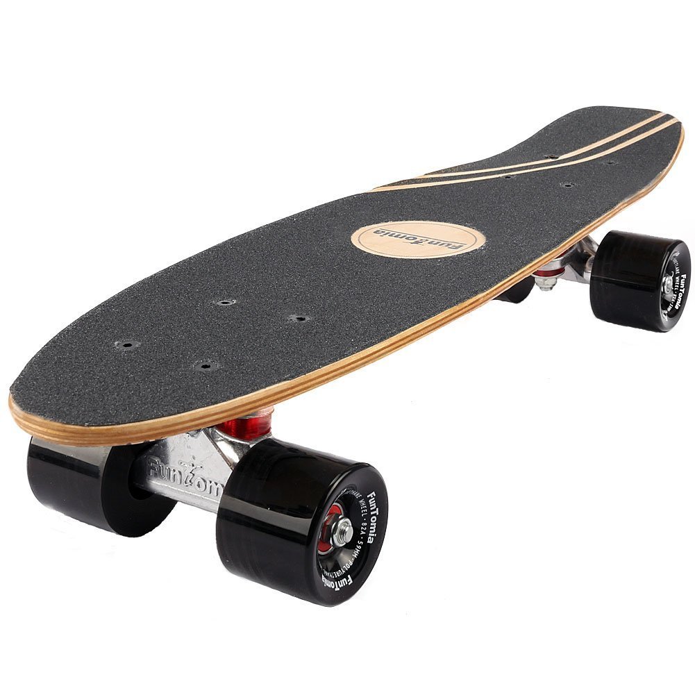 FunTomia® Skateboard Mini Cruiser 57cm - 7ply Strati di Acero Canadese - con o Senza Ruote a LED