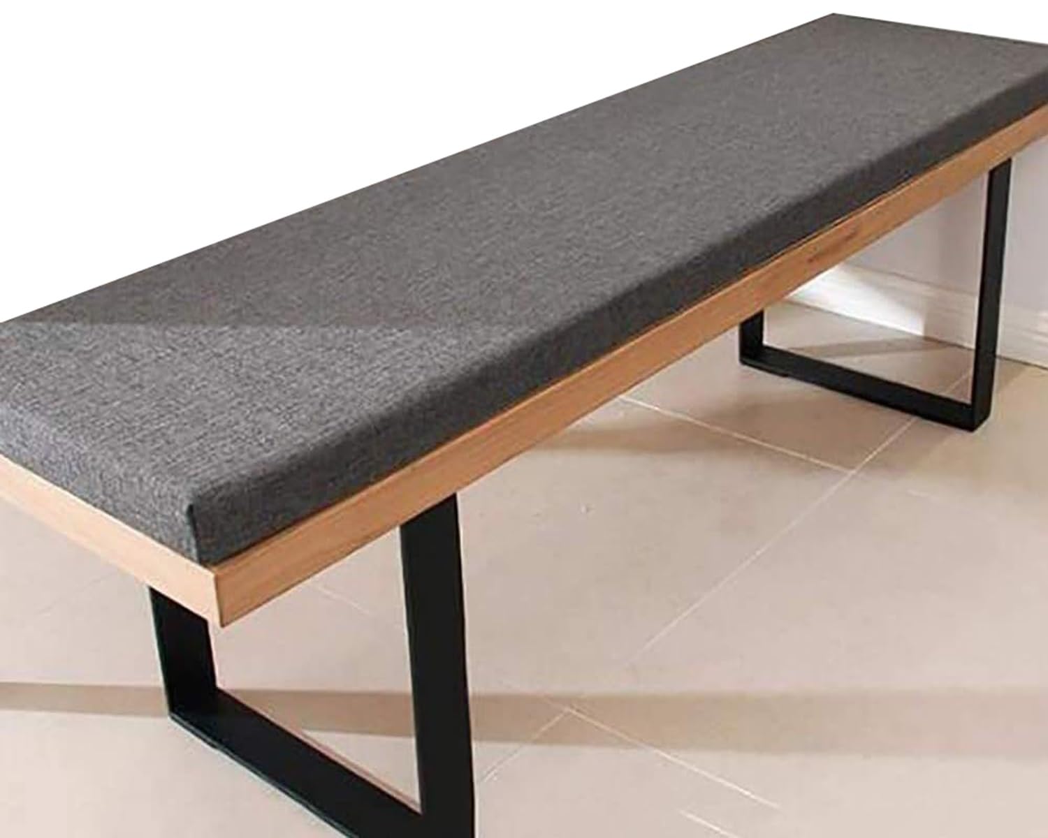 Bench Pad Cushion with Fixing Ties, 80 x 40 80 x 30 60 x 30 Long Settee Cushion, 5cm Thick Chair Cushion Pad Seat Mat Cushion Backrest Mattress for Indoor Furniture(Dark gray,155x55x5cm thick)-image-17