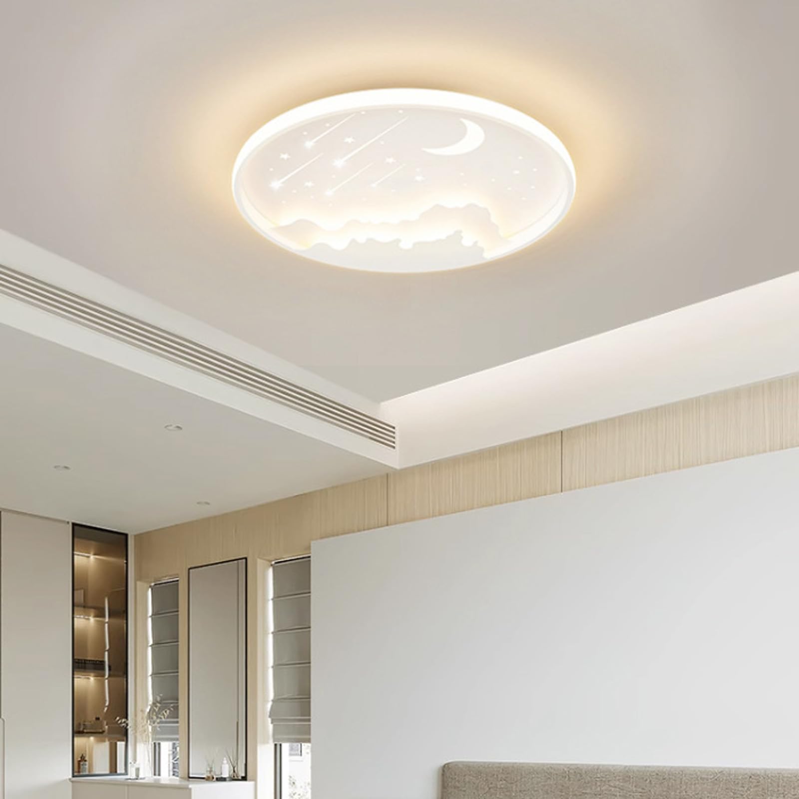 Lampa sufitowa LED do wnętrz z pilotem zdalnego sterowania, nowoczesna ściemniana lampa sufitowa 2700K-6500K, kreatywne oświetlenie sufitowe, sufitowe lampy sufitowe do sypialni, korytarza, salonu