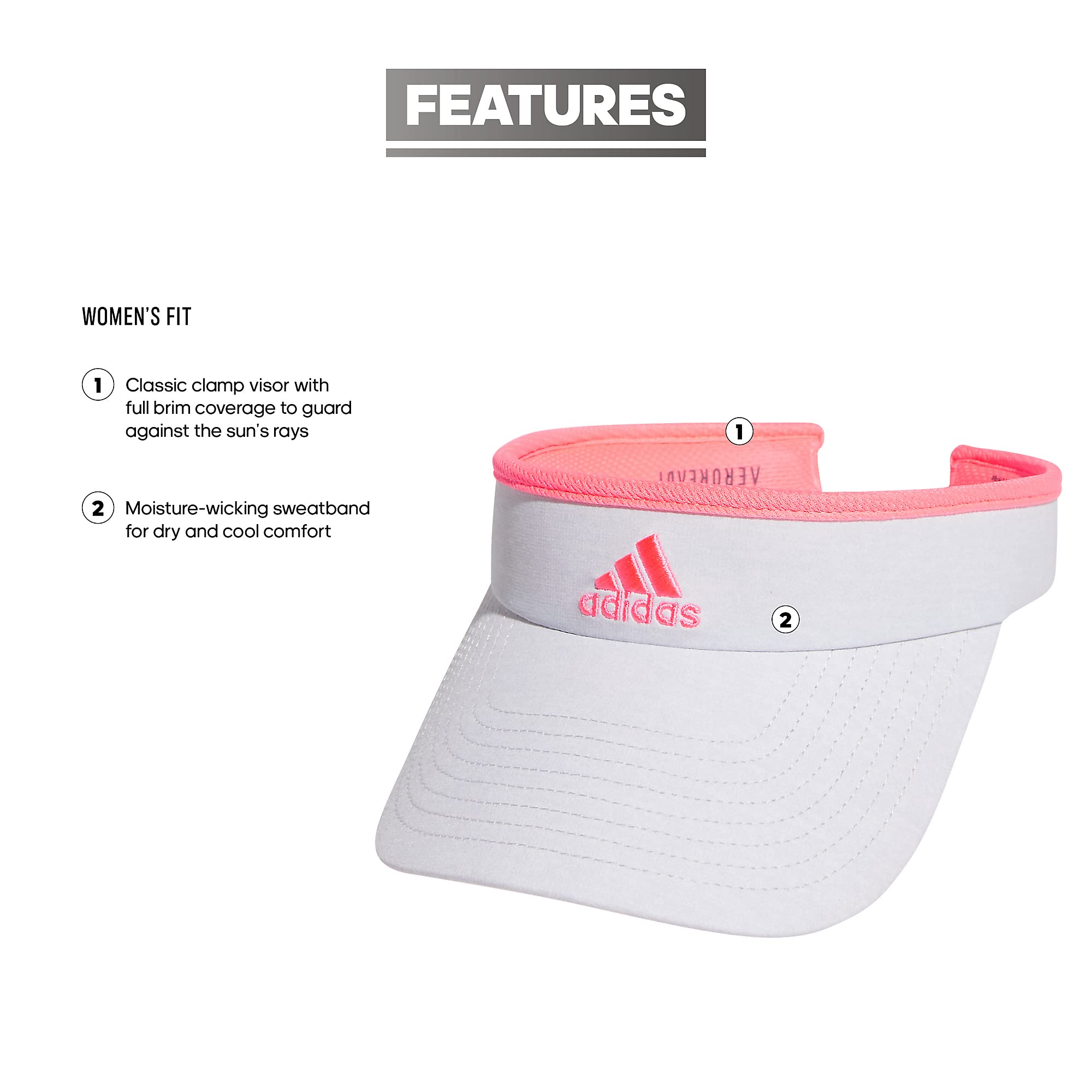 adidas - Visor – Match Athletic Clip-on Sun Hat for Sport & Training, Visiera Donna