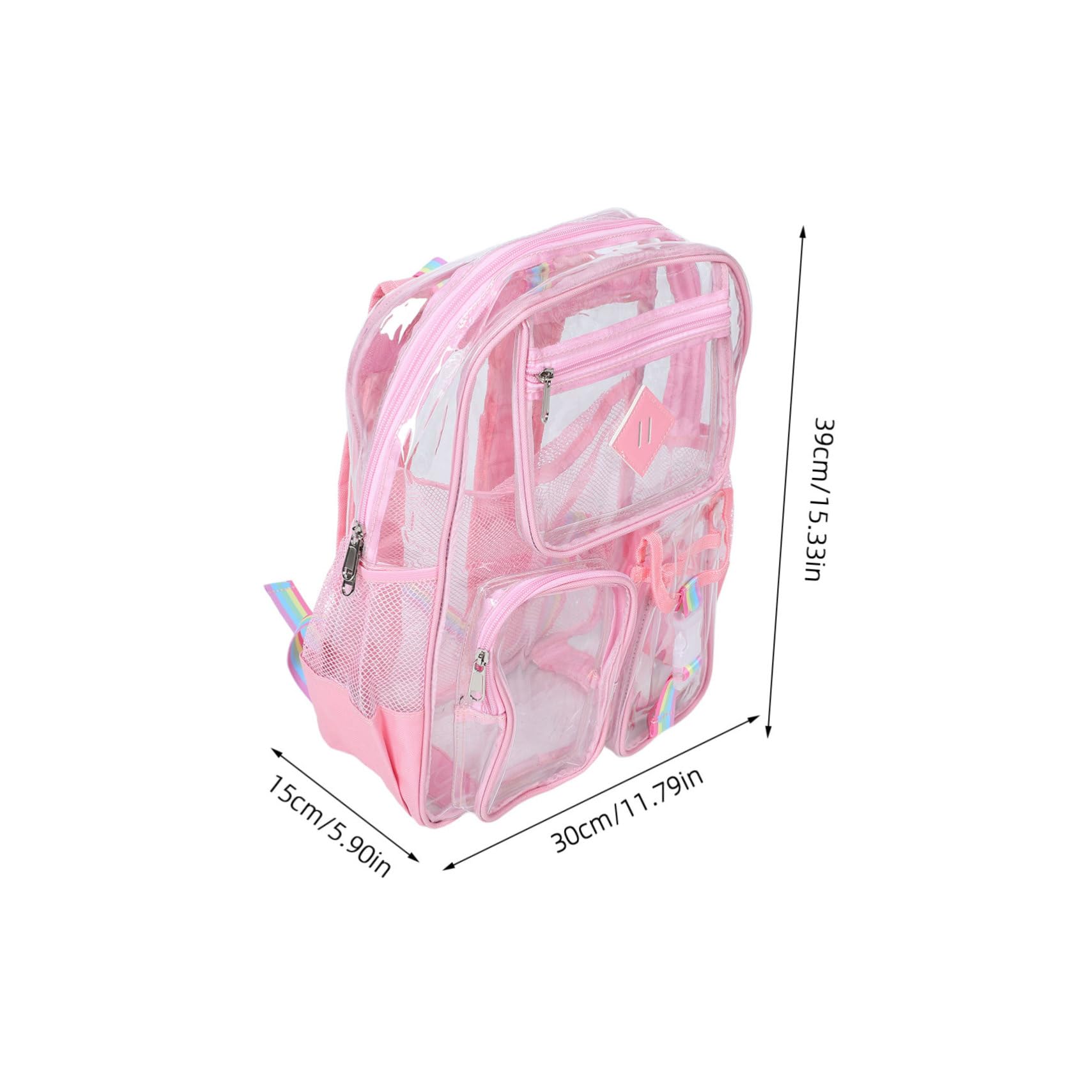 POPETPOP Zaino Trasparente in Pvc con Grande Capacità per Concerti e Uso Quotidiano, Zaino Leggero e Resistente per Eventi e Viaggi
