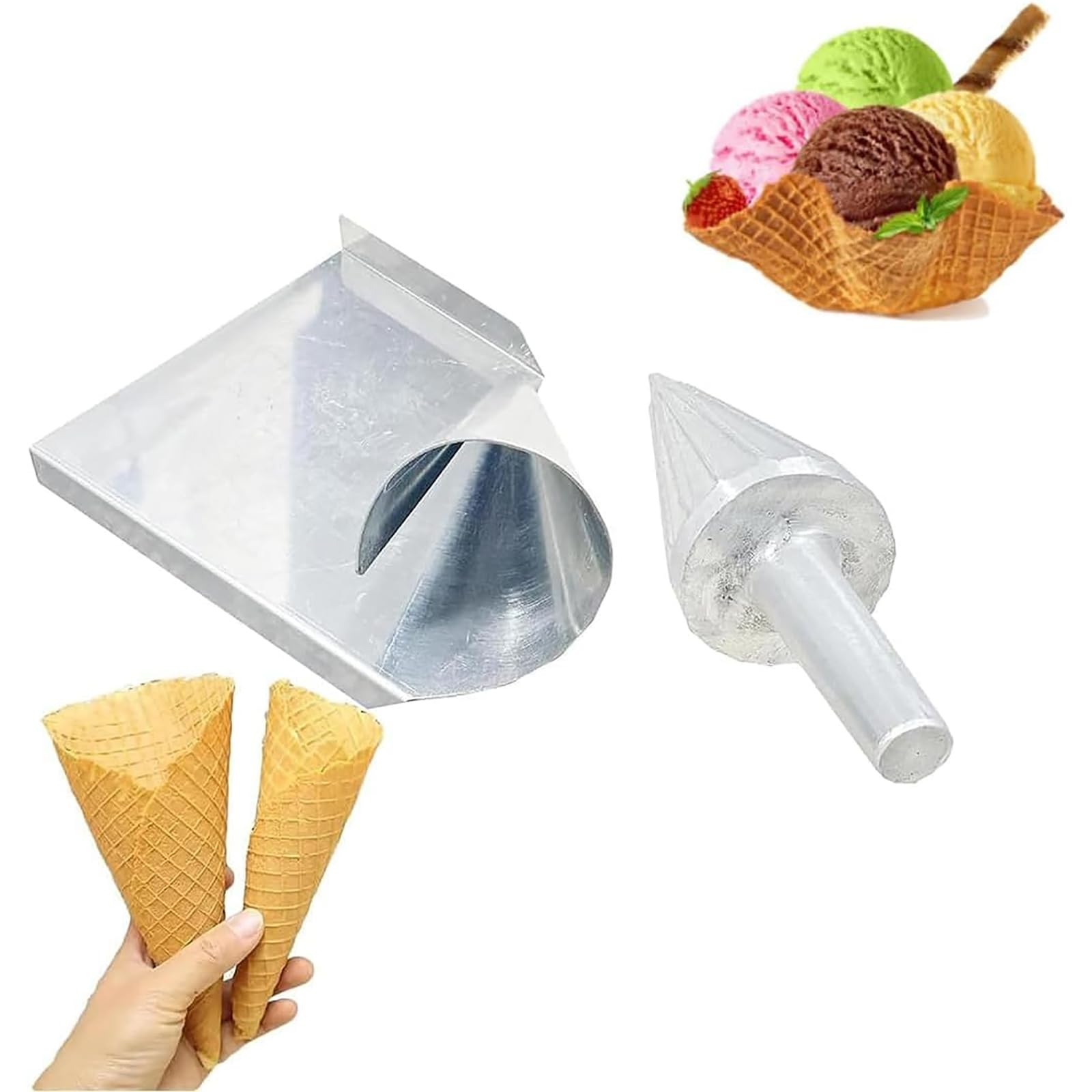 Stampo per Cono Gelato, Stampo per Cono Waffle, Lunghezza Rullo: 14 Cm, può Realizzare Involtini Primavera con Un Diametro di Circa 50-60 Mm, per Ristoranti E Cucine Domestiche
