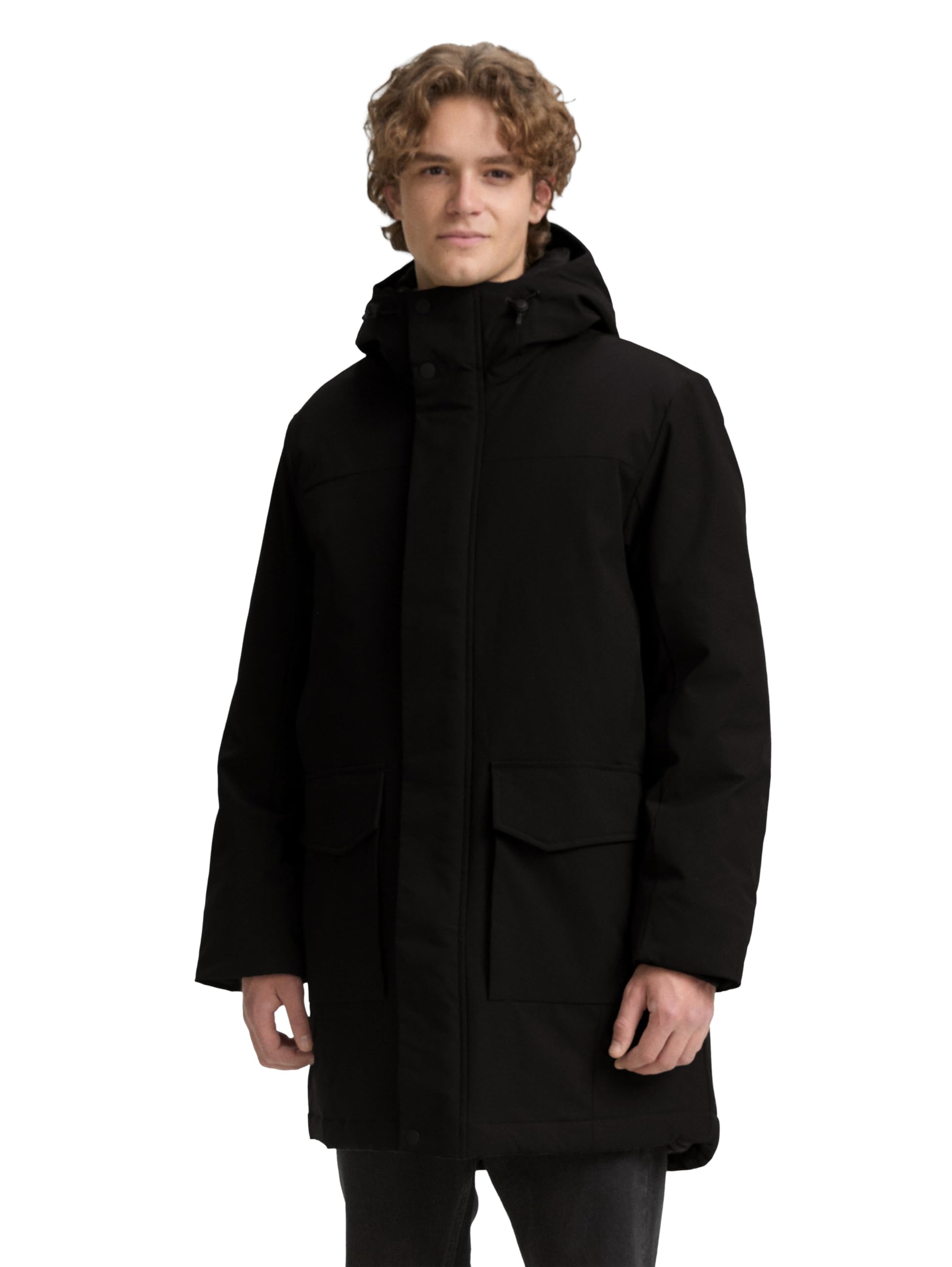 TOM TAILOR Denim Men's 1046899 Parka, 29999-Black, XL, 29999 - Black, XL