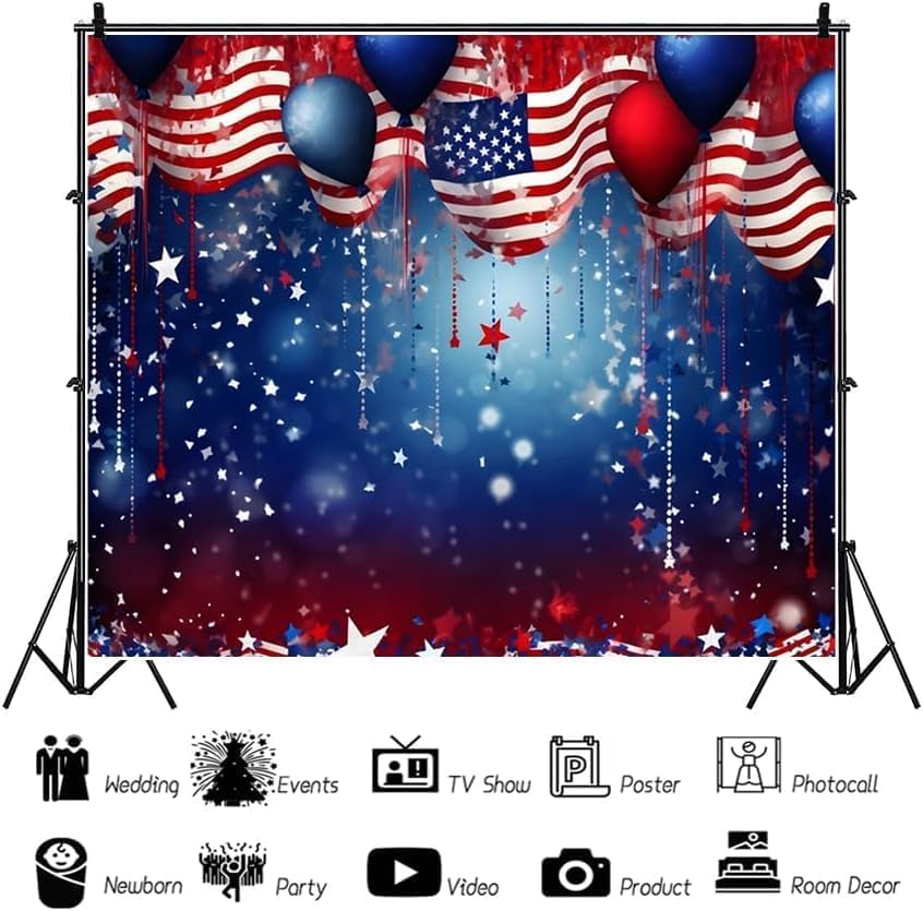 Fondo para foto 4 de Julio bandera americana 240x240 cm miniatura 3