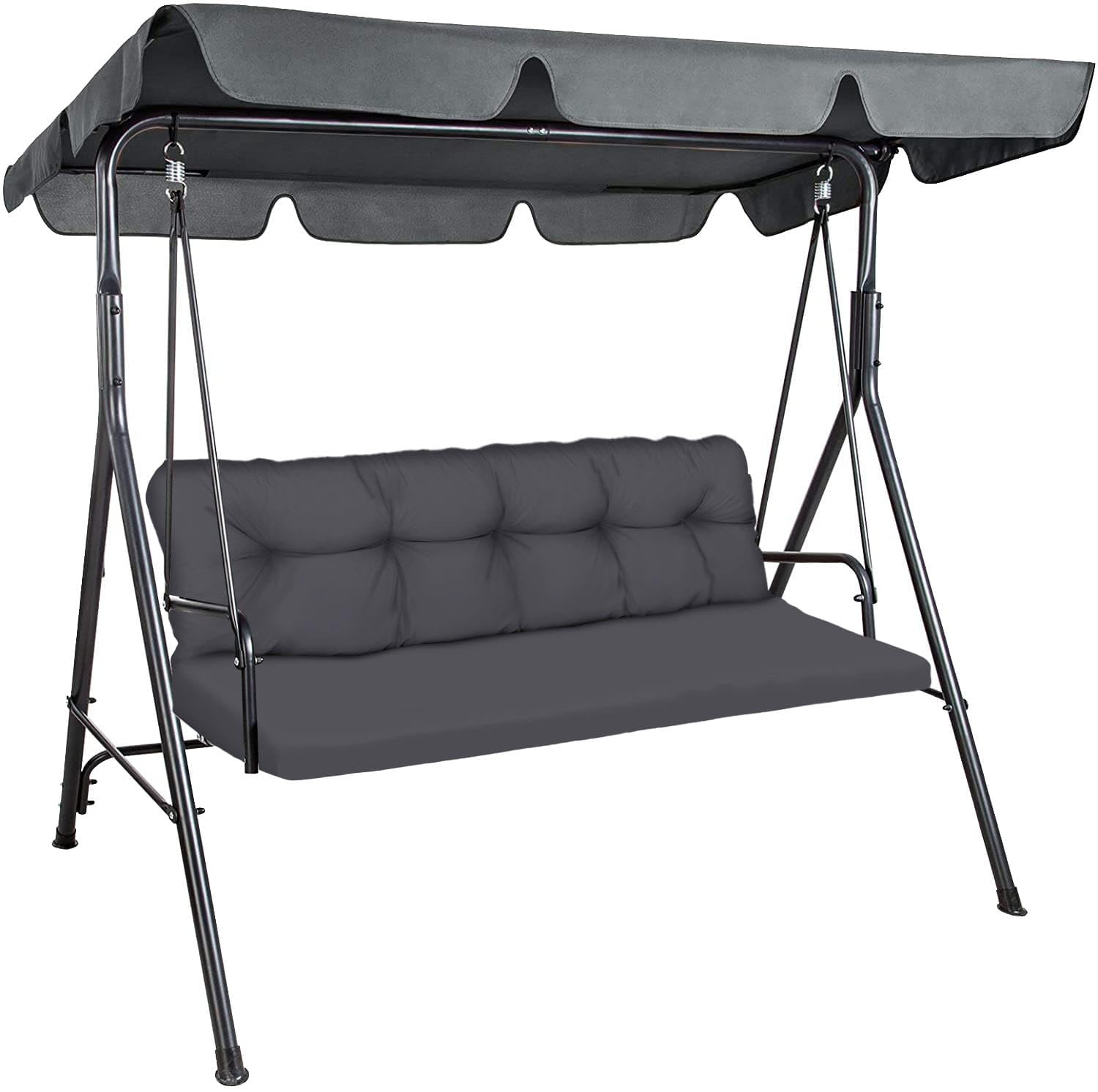 Ferocity Coussin imperméable pour balancelle de Jardin, Matelas 120x50x50 pour Meubles en Palette, Grand Confort Coussins avec Dossier, Meubles de Jardin, Glatt-Pik Graphite [133]