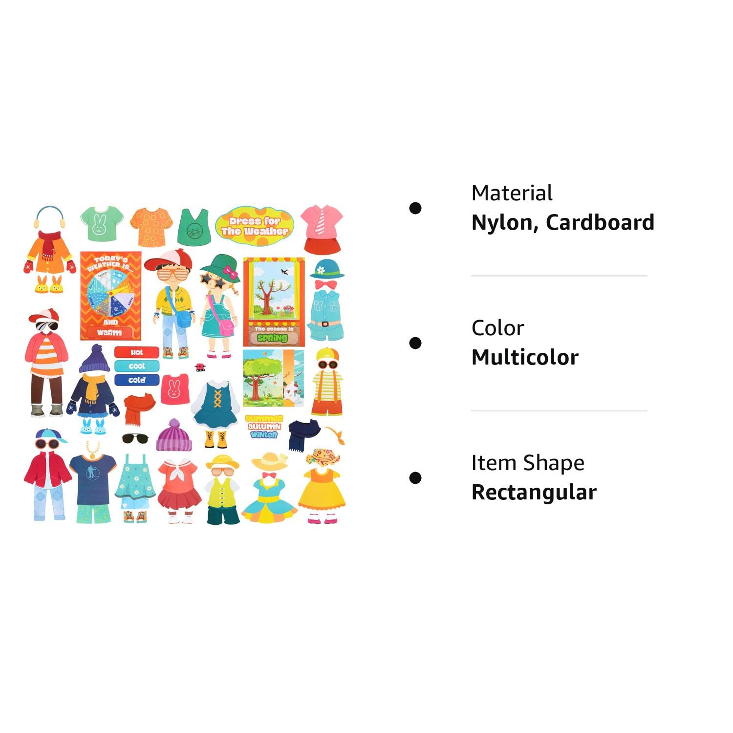 103 Pieces Weather Chart Bulletin Board Set for Classroom Dress Weather Chart for Preschool Decoration Seasonal Bulletin Board Cutout Set for 100th Day of School Wall Decor (Nice Style)