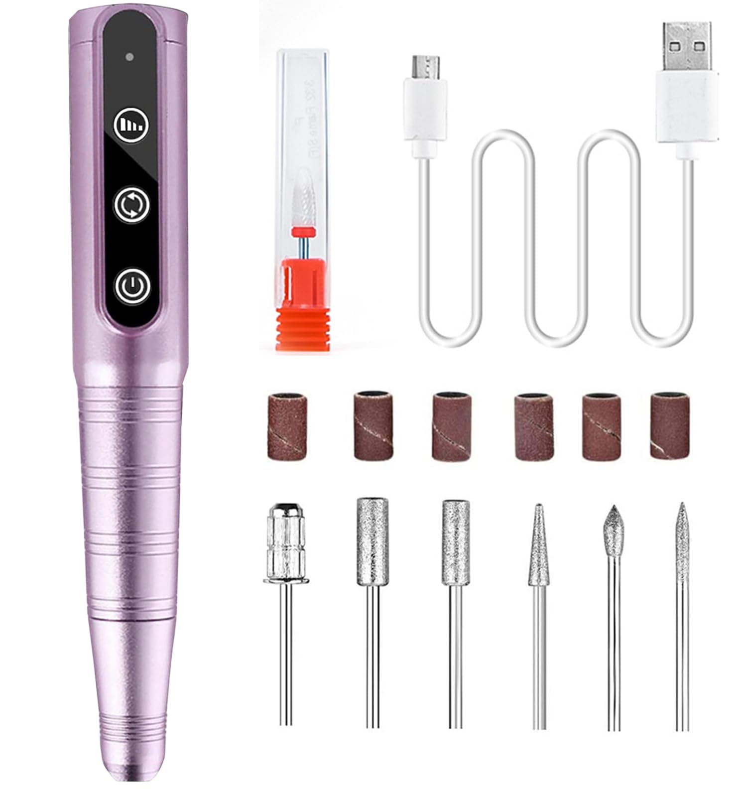 Cordless Nail Drill Professional Kit - 26000RPM Portable Efile for Acrylic Gel Nails, Compact Electric File with 7 Bits, 3 Speeds, 8H Battery, Low Noise & Heat Control‌