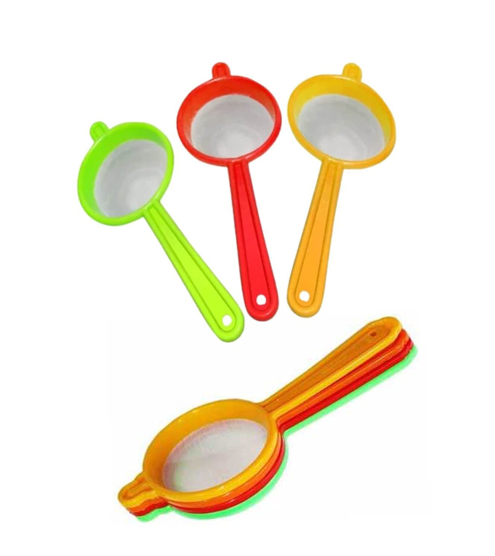 Tea Strainer for Kitchen Channi for Tea & Coffee, Tea Filter (Plastic) Pack of 4 - Multicolor