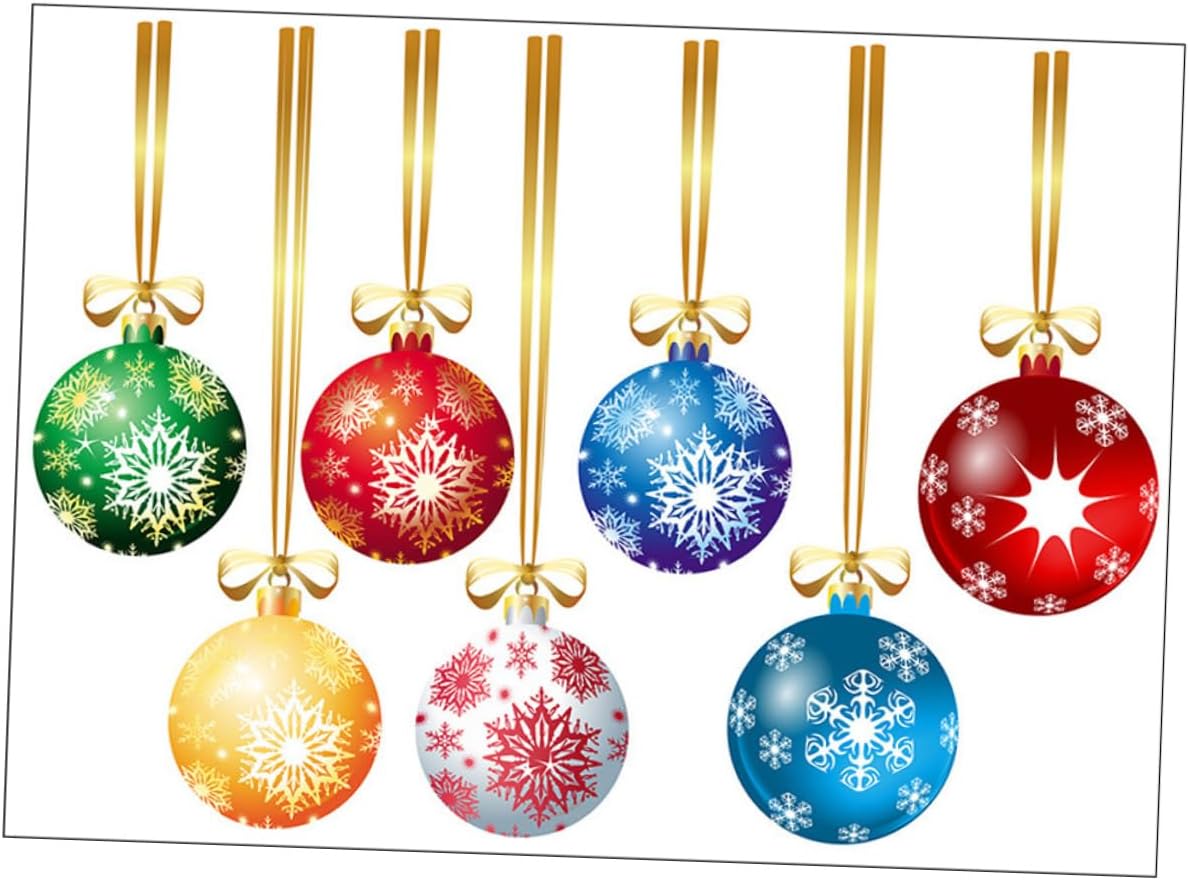 PRETYZOOM 1 Set Christmas Ball Window Decals Xmas Window