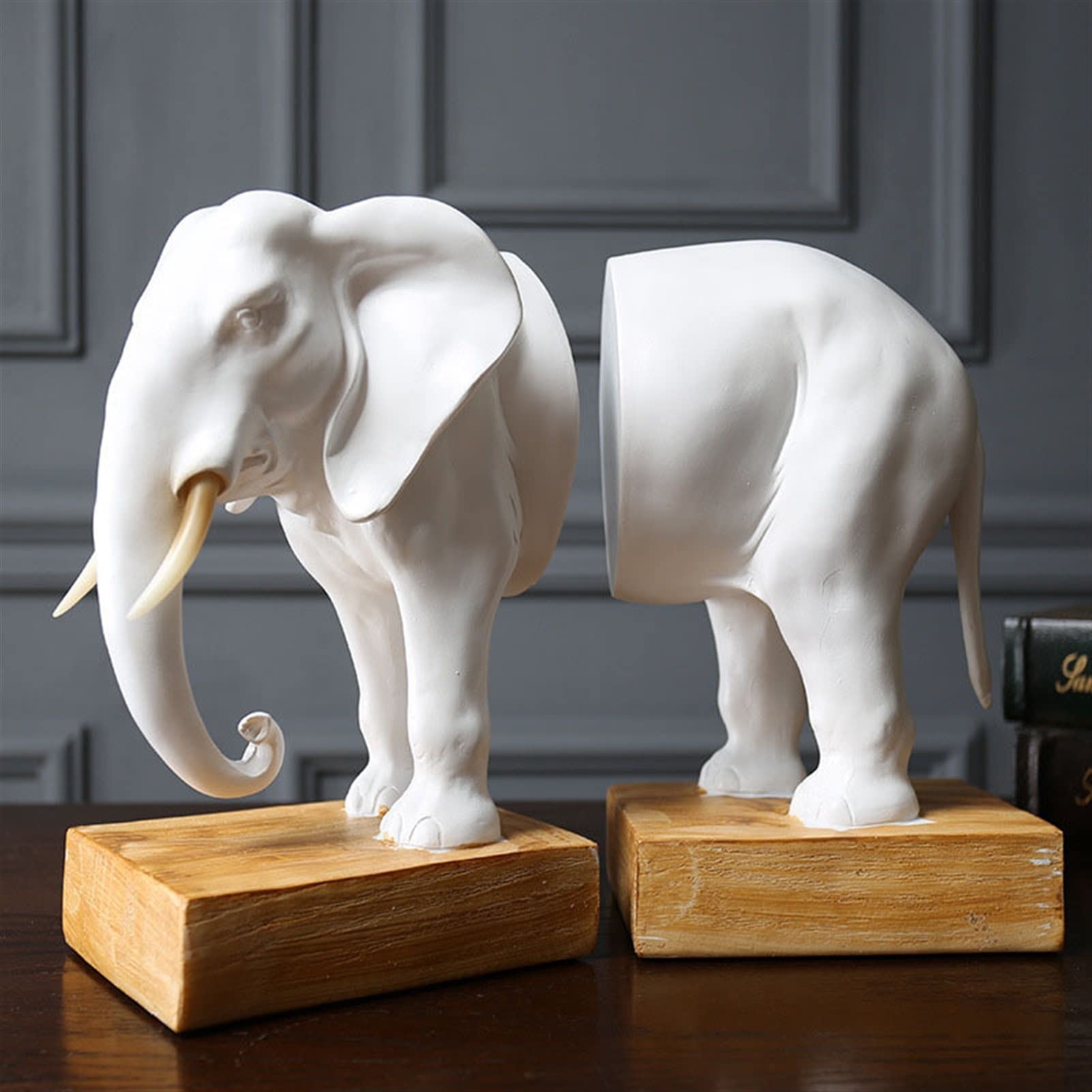 Antique Elephant Bookends Home Study Room Office Office Decoration Unikalne Podpórki do Książek