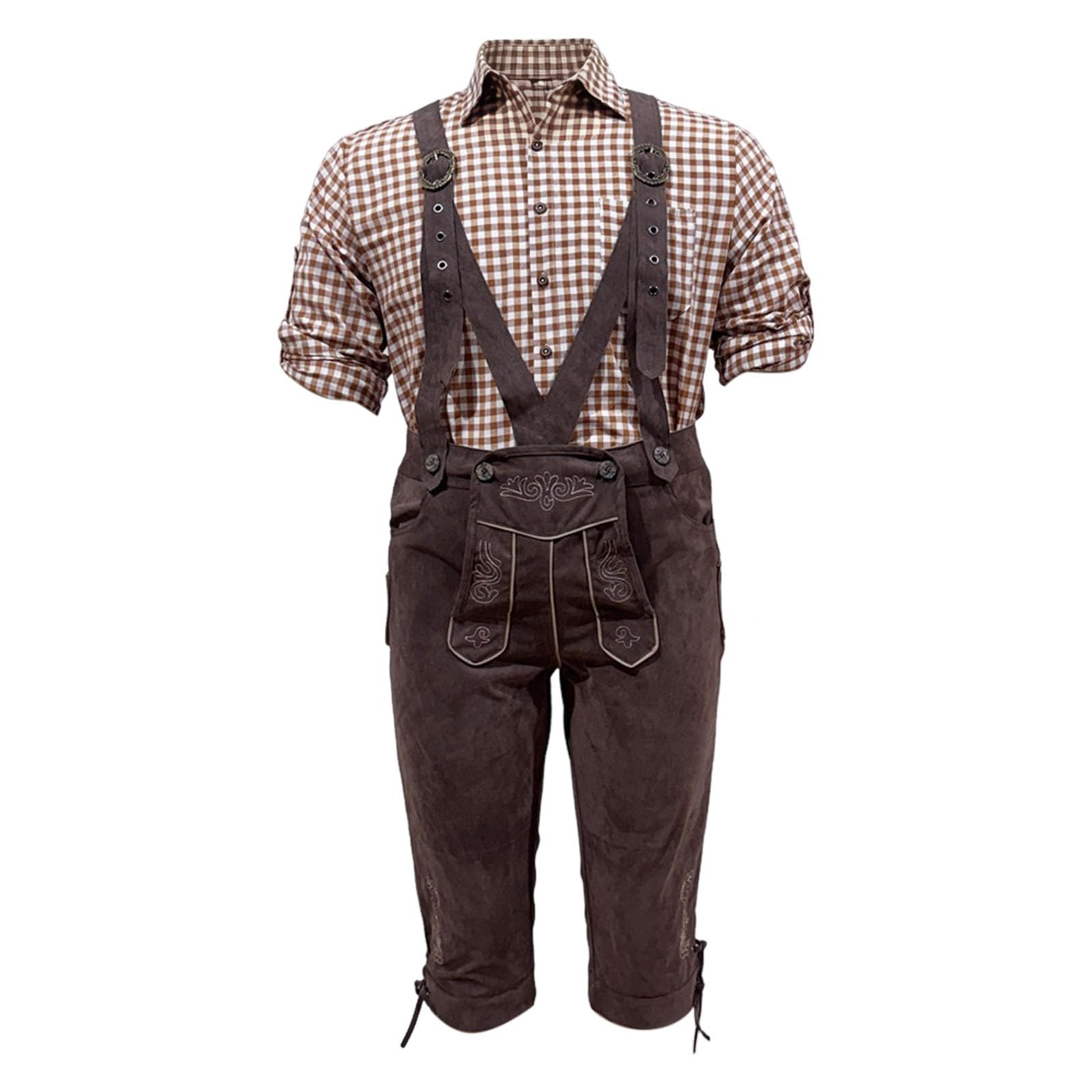 Oktoberfest Herren Outfit, traditionelle bayerische Hosenträgerhose für Erwachsene, Trachtenoptik mit stabiler Verarbeitung, perfekt für Herbstfestveranstaltungen, Festparaden und Cosplay-Anlässe