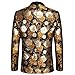 Hi-Tie Stylish Floral Men Sequins Blazer Jacket Tuxedo Slim Fit Dress Suit Long Sleeve Shawl Lapel Sequins Coat for Party