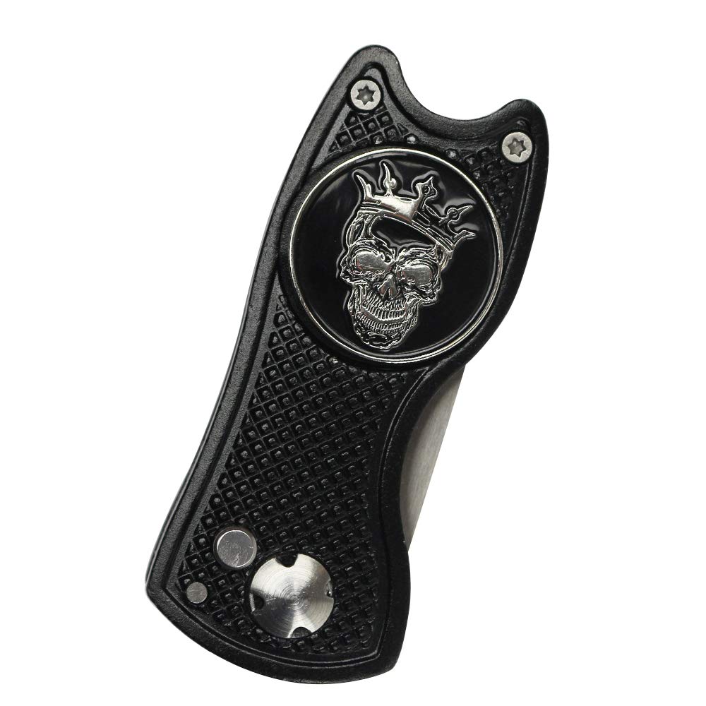 GOLTERS(Black) - Golf Ball Marker Divot Tool Sets Switchable Divot Repair Tools