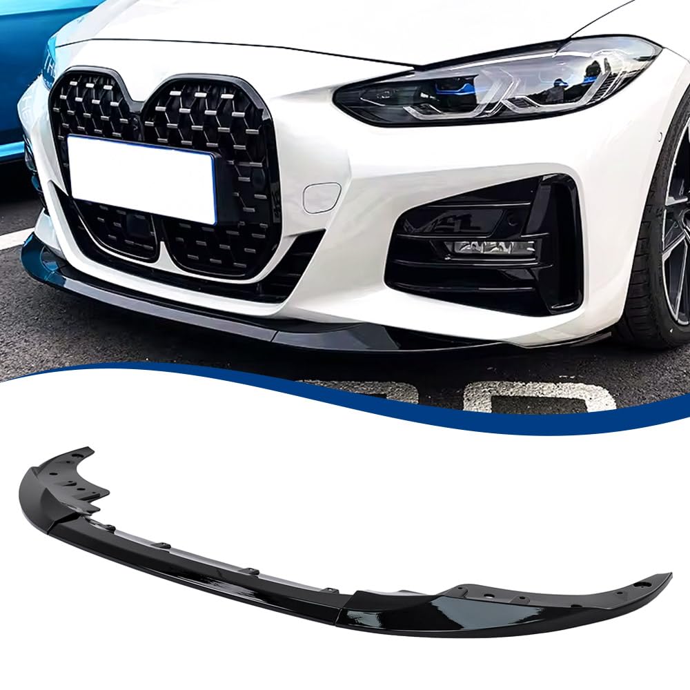 G22 G23 Front Lip Compatible with (2021-2024) 4-Series Coupe G22 G23 Model ABS Gloss Black Bumper Splitter
