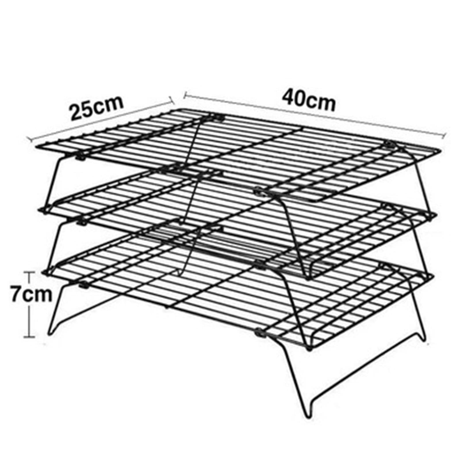 Plateau de refroidissement pour gâteau Grille de refroidissement pour gâteau pliante Grille de séchage pour pain Grille à biscuits Grille de refroidissement antiadhésive (Couleur : Noir, Taille : Ta
