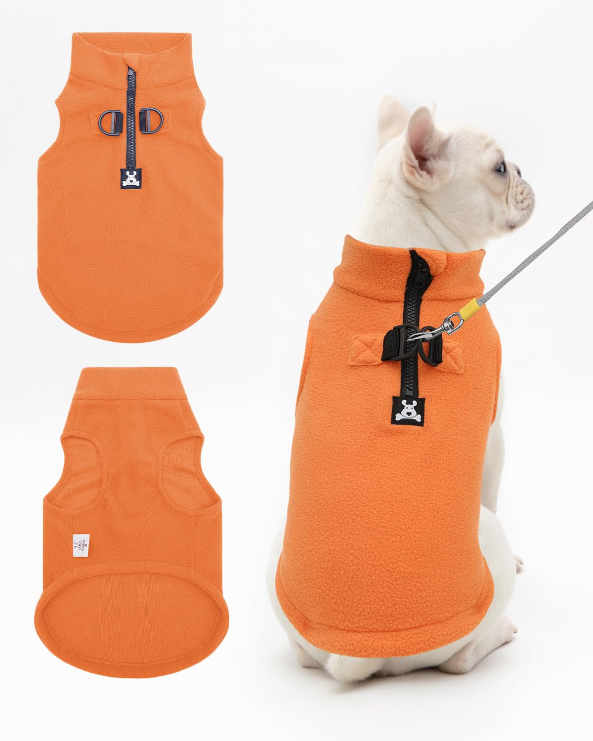 Pull en polaire pour chien CuteBone DZBX07XL avec col roulé et demi-fermeture éclair