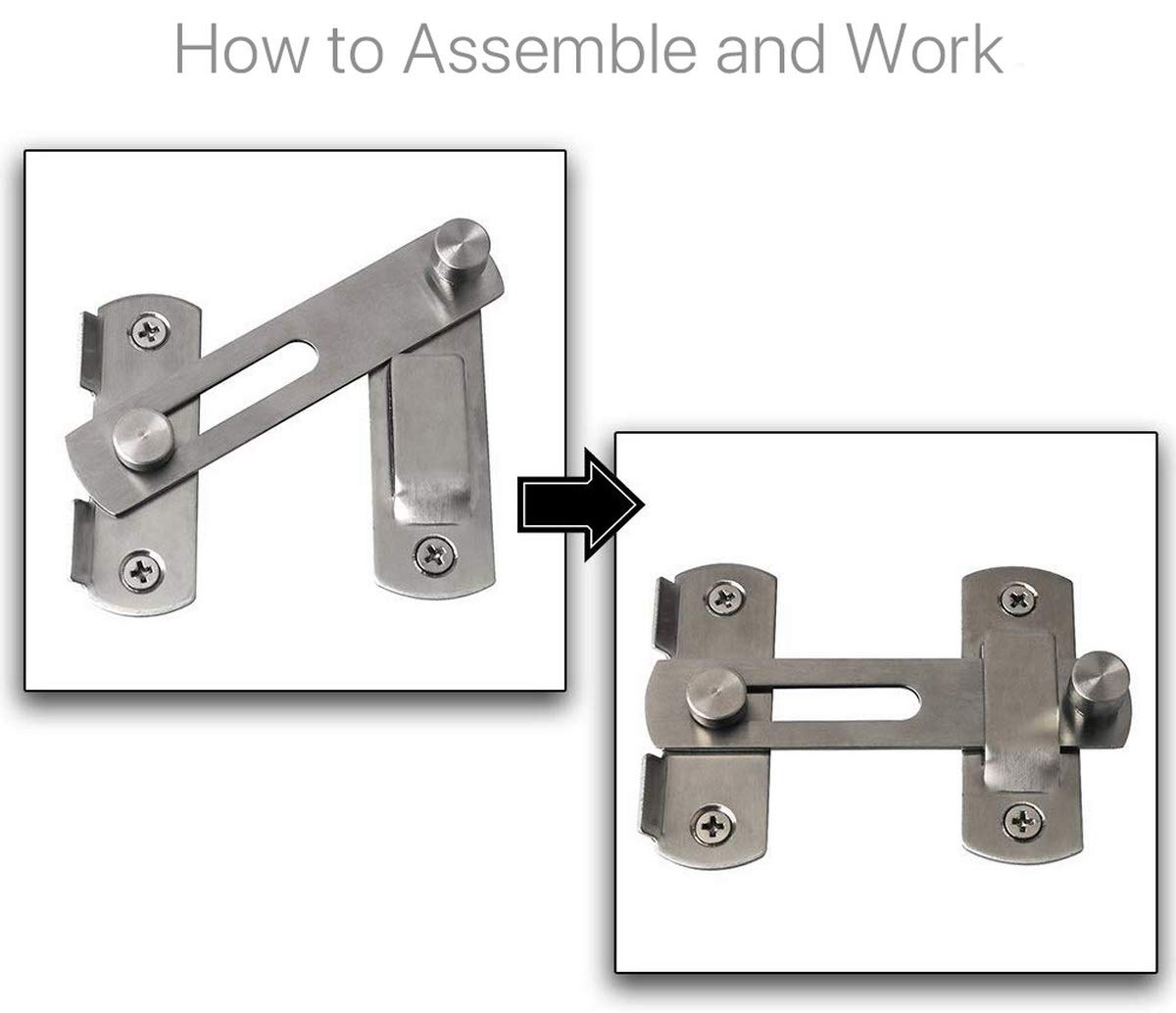 4 inch Stainless Steel Bar Latch Safety Door Lock Gate Latches Pet Door Latch Bolt Lock Heavy