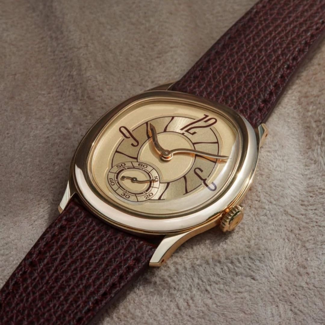 Gosasa Orologio da polso al quarzo, unisex, elegante, con cinturino in pelle morbida, design unico a spirale, alla moda, per uomo e donna, regalo elegante per lui o per lei