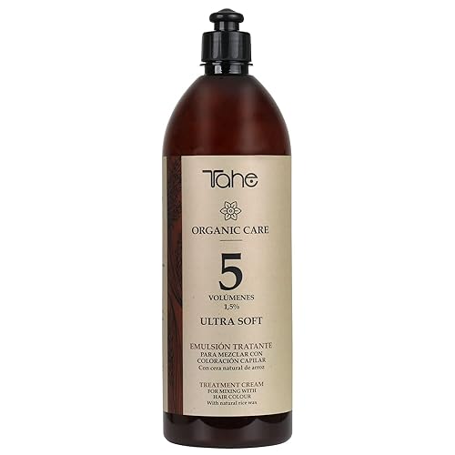 Tahe Organic Care - Emulsión oxigenada para la mezcla de coloración del cabello, para una cobertura difícil de canas. Ingredientes ecológicos y