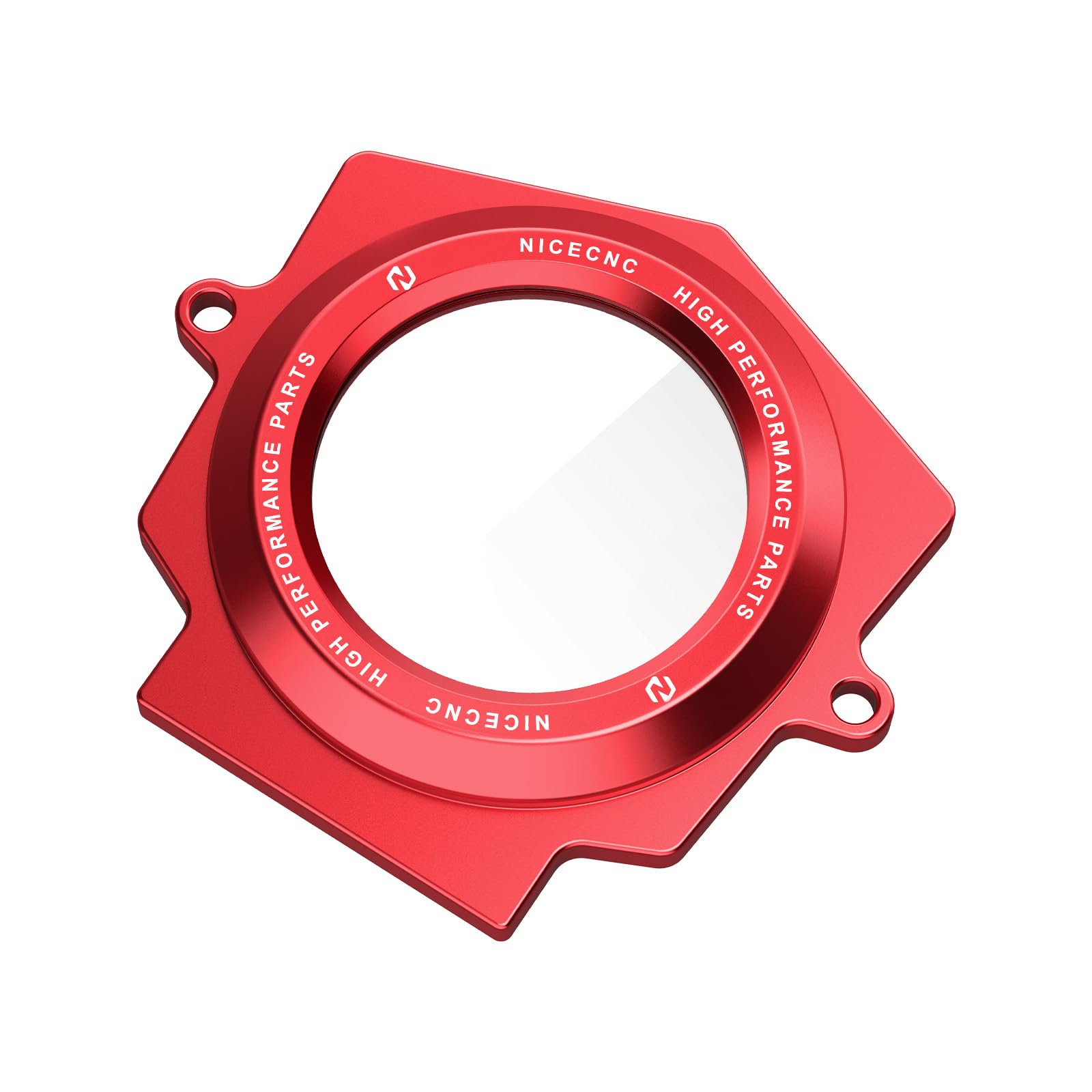 NICECNC Couvercle d'arbre à Came Transparent en Alliage d'aluminium Rouge Compatible with Yamaha Raptor YFM 700 2006-2024, Raptor 700 R 2009-2024, Raptor 700 SE 2009-2024