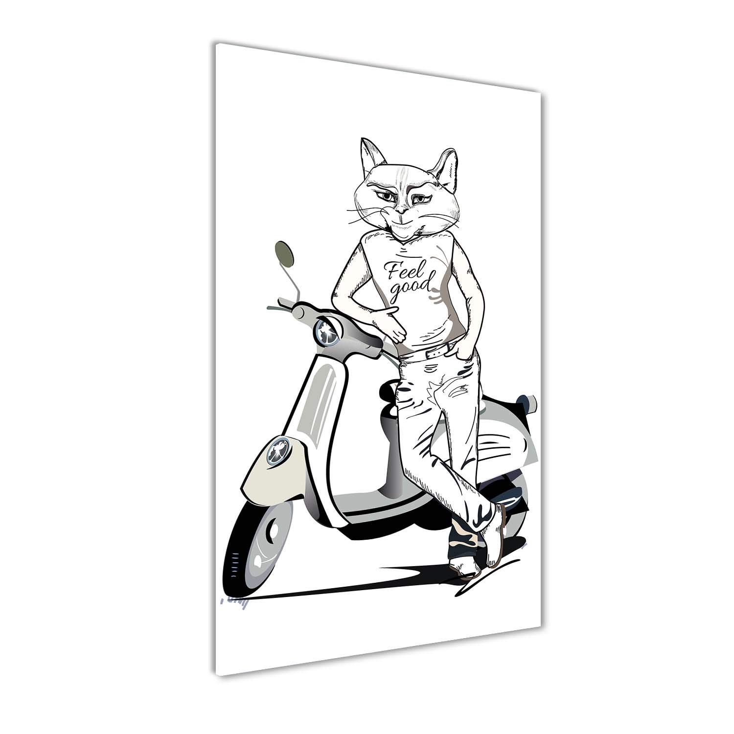 Image sur verre 60x120 cm décorative haut de gamme style moderne chat de profil